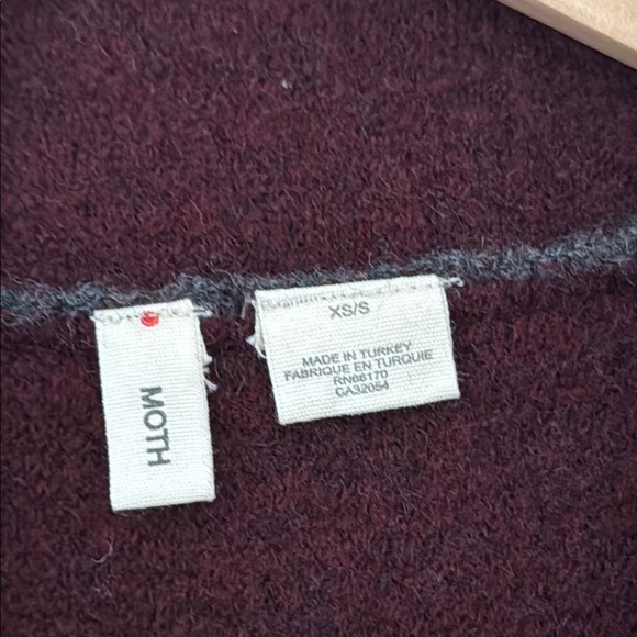 Anthropologie Moth Gray and Burgundy Sleeveless Vest Size XS/S - Picture 3 of 5